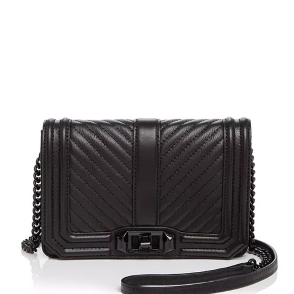 Rebecca Minkoff Chevron Quilted Love Small Quilted Crossbpdy